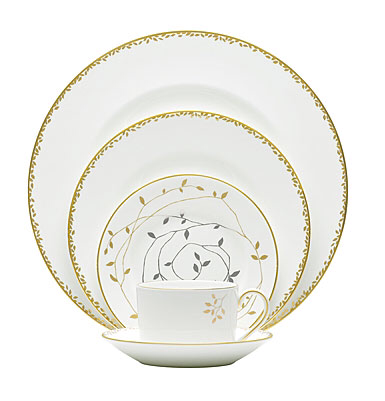 Vera Wang Gilded Leaf Dinner 5 Piece Place Setting