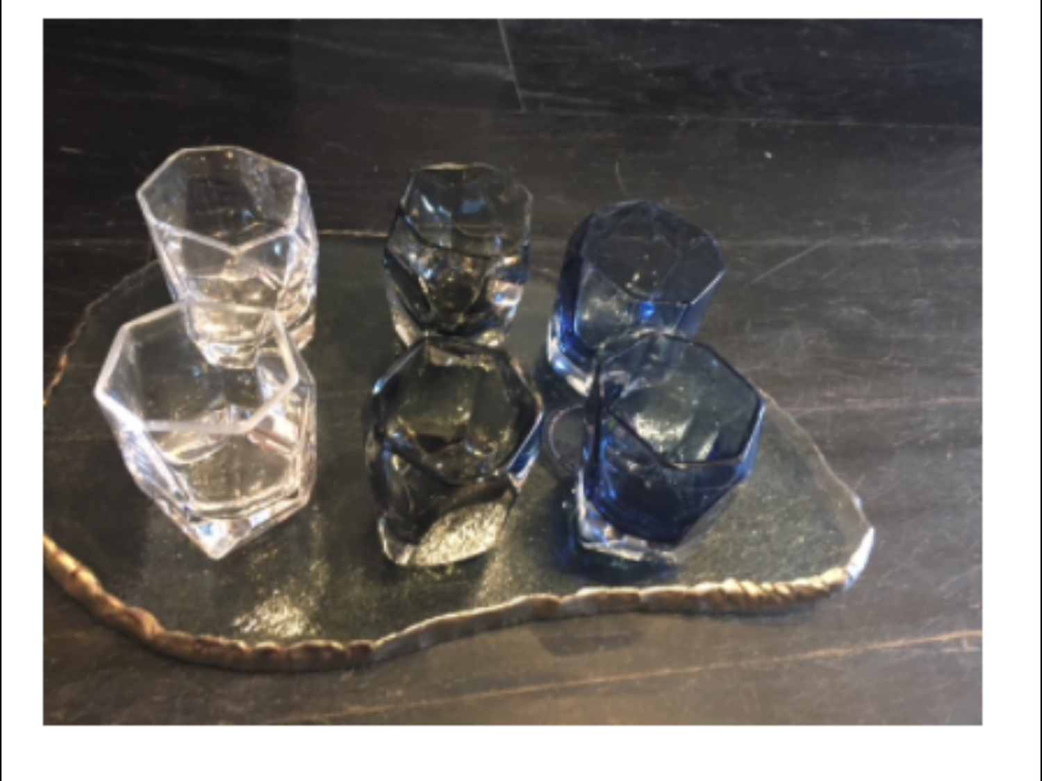 Nouvel Glasses Set Of 6- 2 Blue 2 Clear 2 Smoke