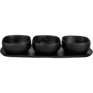 Tina Frey Black Dip Bowls On Tray