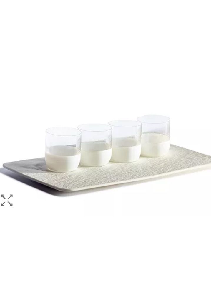 Villeroy Manufacture White Shots-Set of 8 On Tray