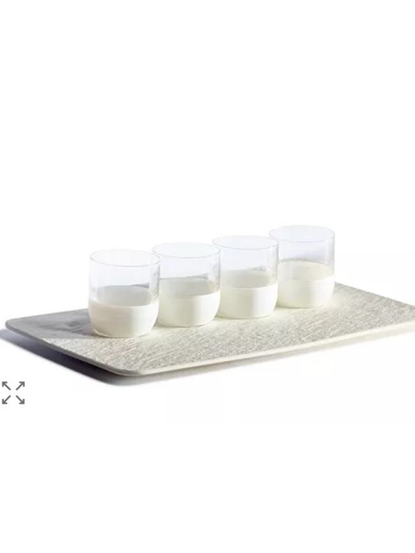 Villeroy Manufacture White Shots-Set of 8 On Tray