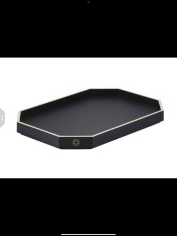 Baccarat Octogone Black Lacquer Tray