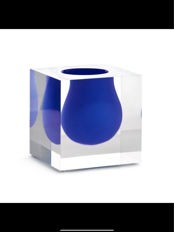 Jonathan Adler Blue Scoop Vase