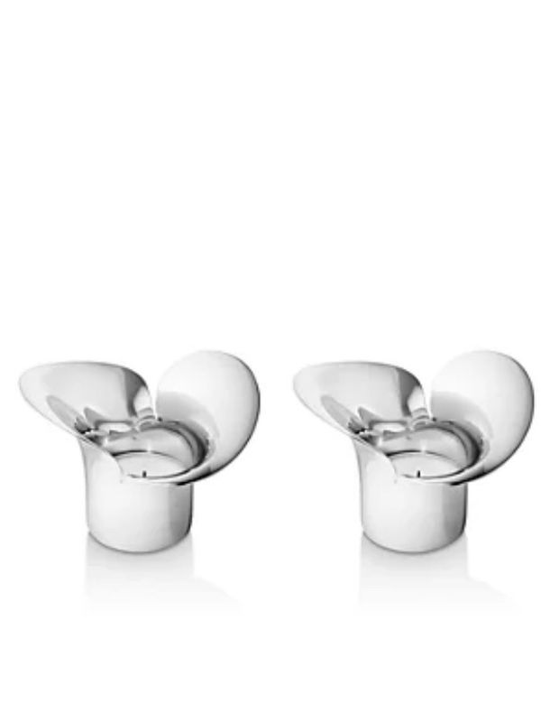 Georg Jensen Pair Bloom Candleholders