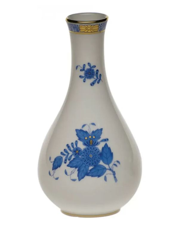 Chinese Bouquet Blue Tall Vase