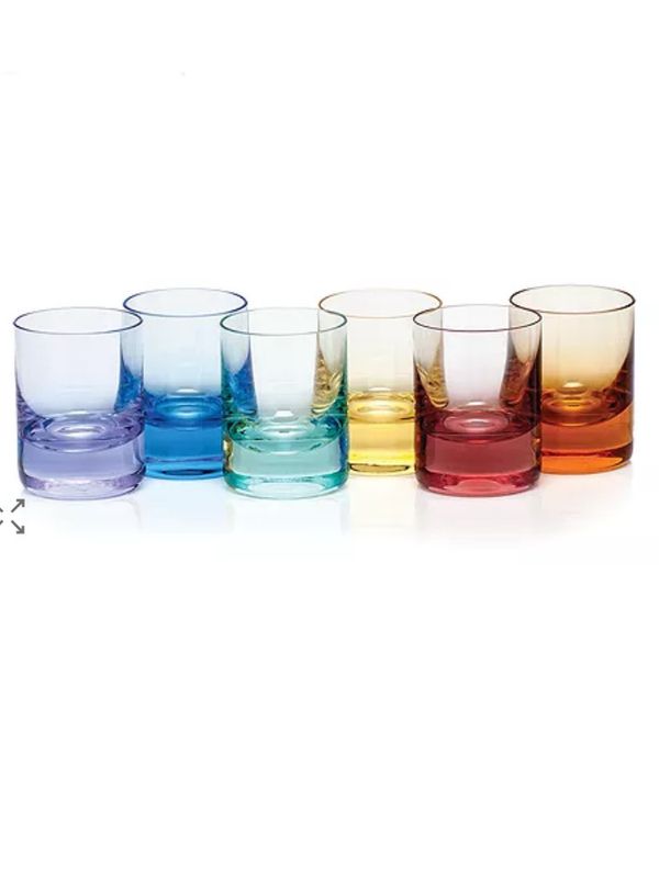 Moser Whiskey 6 Shot Glasses Assorted Colors