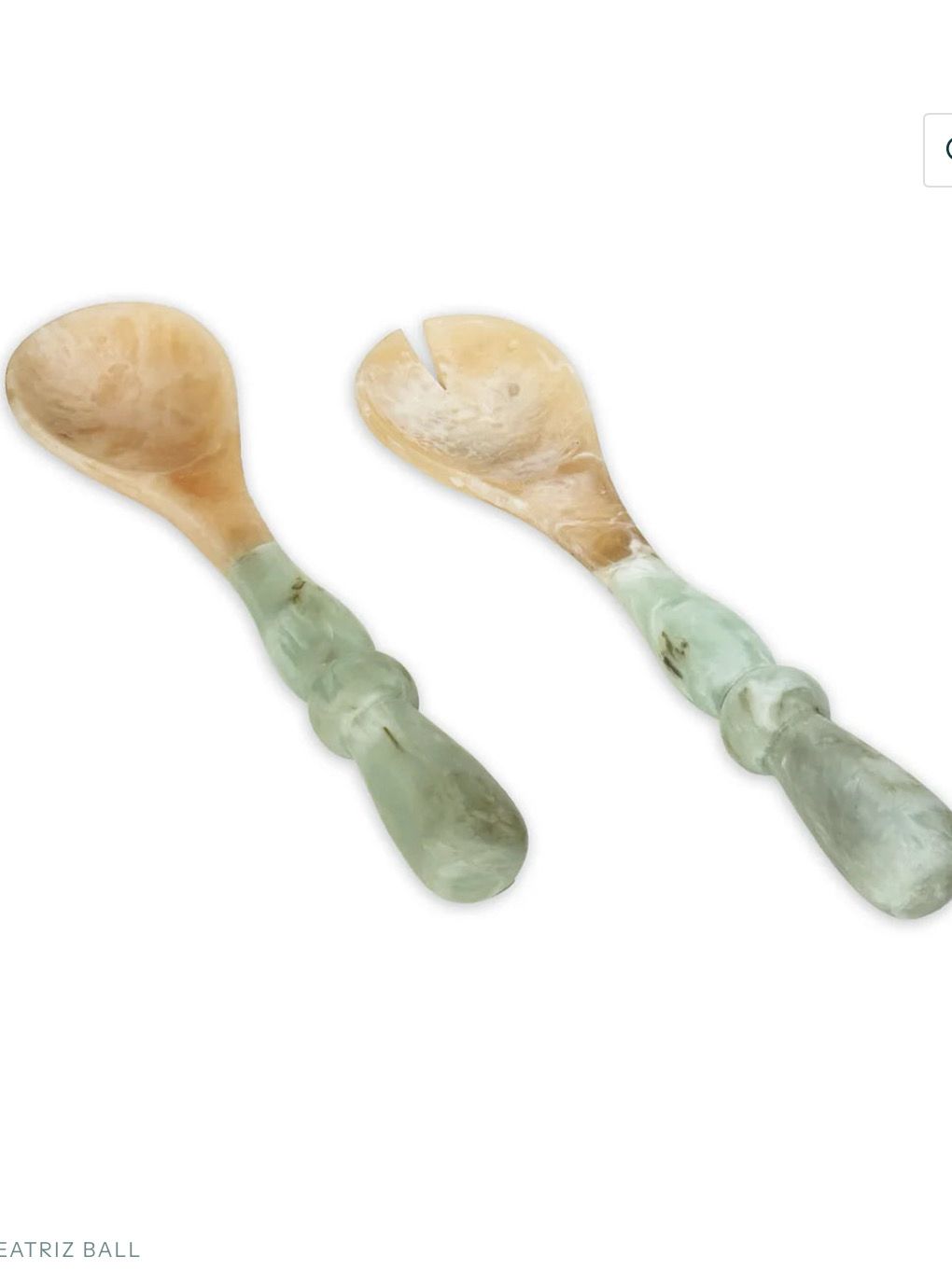 RESIN Giada Salad Servers Jade Swirl