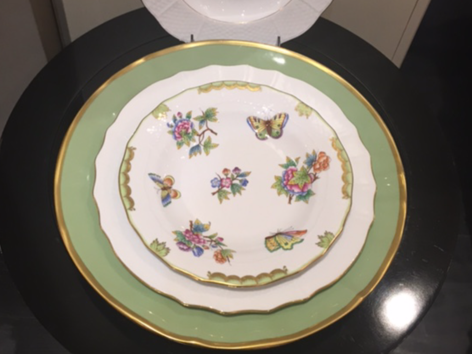 Herend Golden Edge Dinnerware/Golden Edge 14 Dinner, VBO Dessert, Golden Edge Rim Soup -3 Piece $229