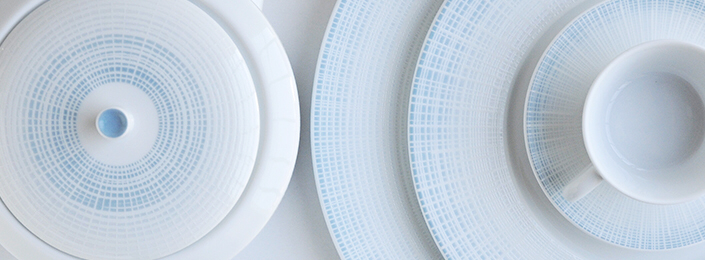 Bernardaud Saphir Blue Dinnerware 12 piece place settings, Dinner, Salad, Coupe Soup PURCHASED