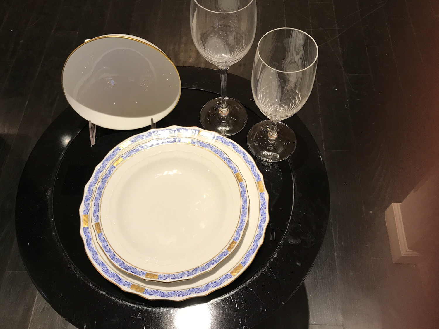 Herend/Anna Weatherley Dinnerware - Chinese Bouquet Garland Blue Dinner, Chinese Bouquet Blue Garland Large Salad Plate, Simply Elegant Cereal Bowl 12 -3 Piece Place Settings 2 PURCHASED  needs 10