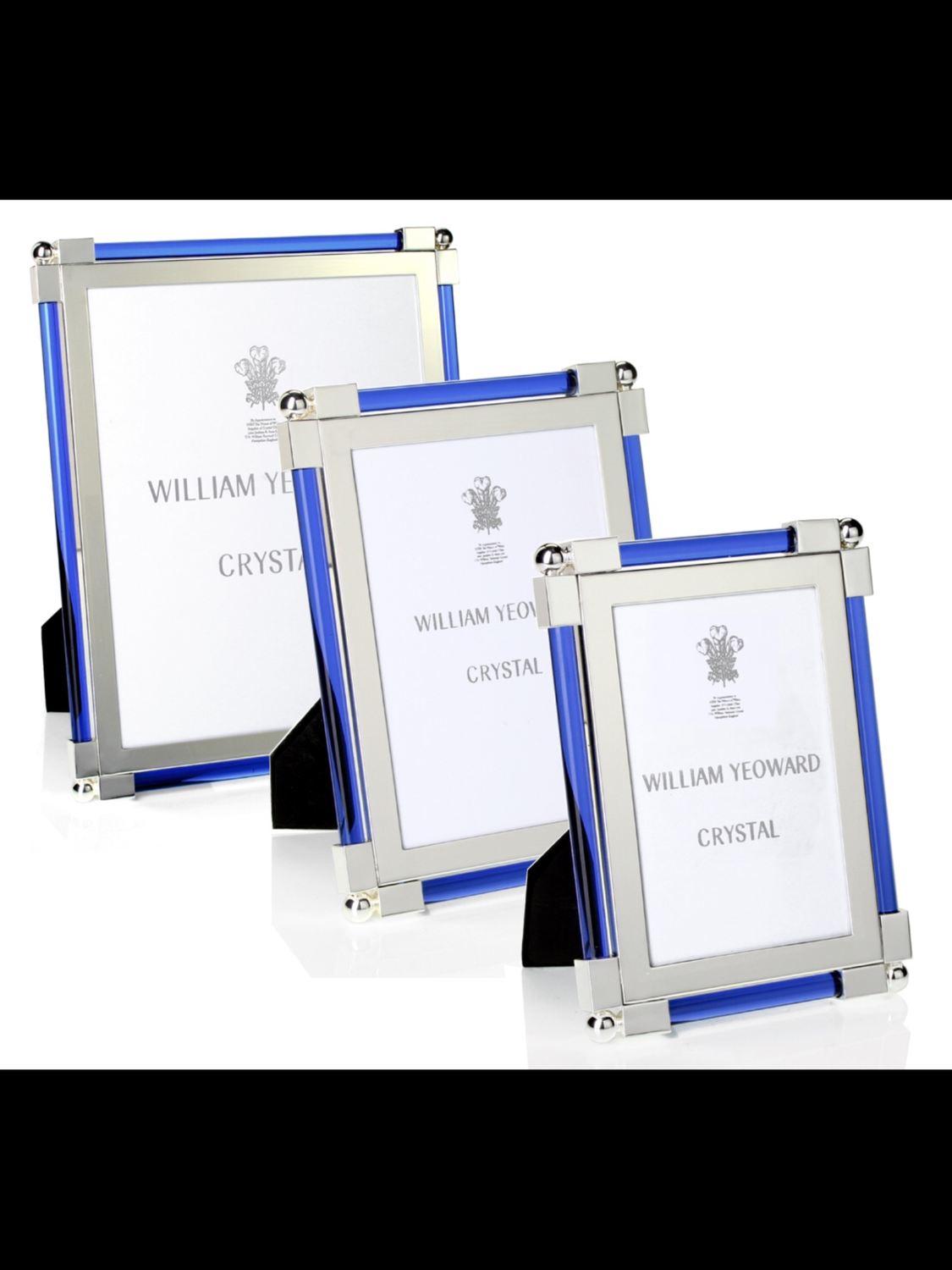 William Yeoward Crystal Blue Glass 5x7 Frame