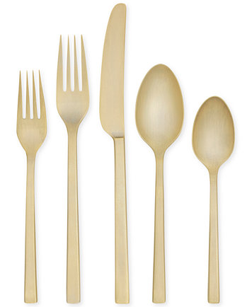 Wedgwood Vera Wang Gold Flatware-16 5 pc Place Gold Flatware