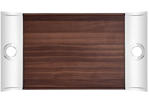 Christofle Oh Stainless Steel and Wood Tray PURCHASED