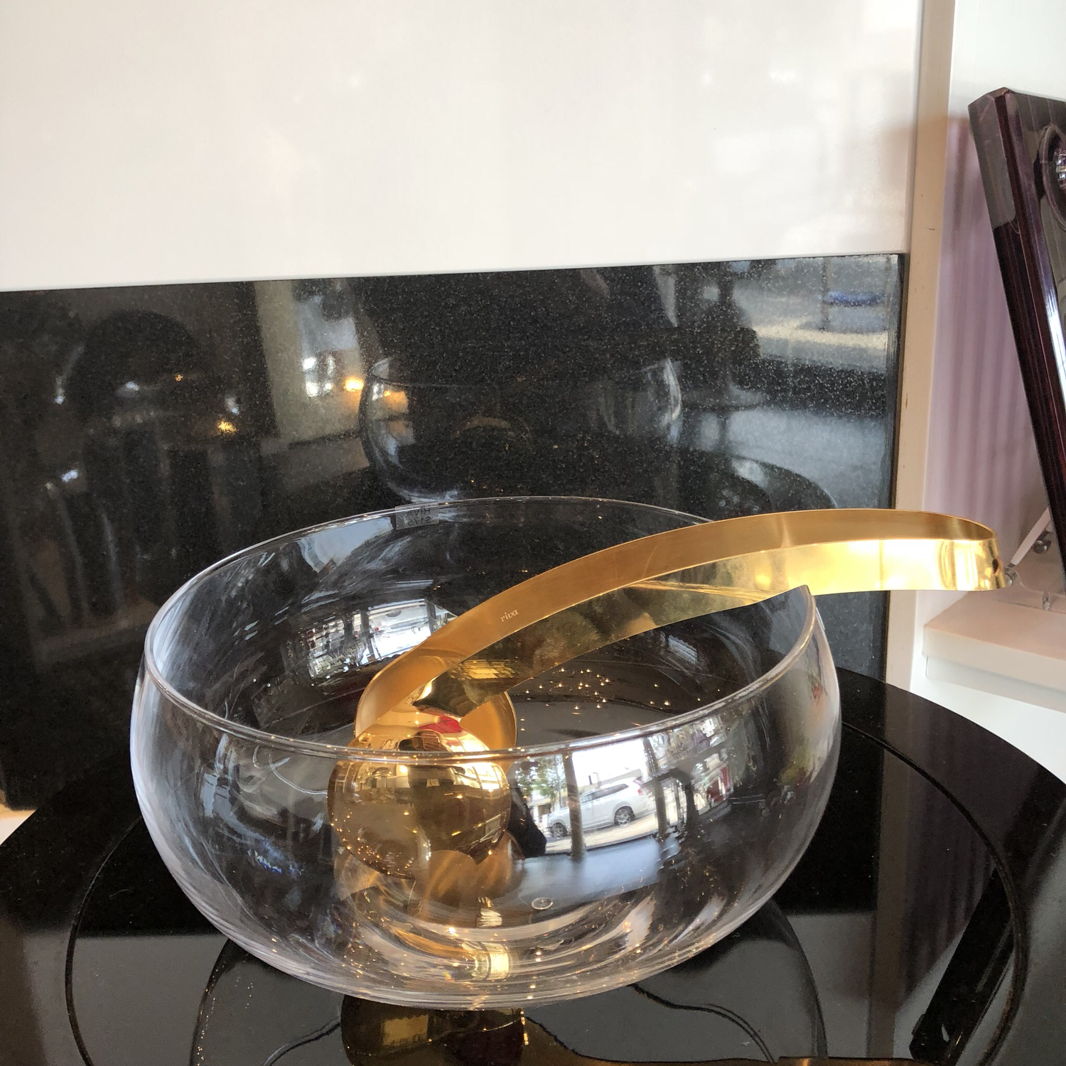 Salad Bowl with Gold Plated Server
