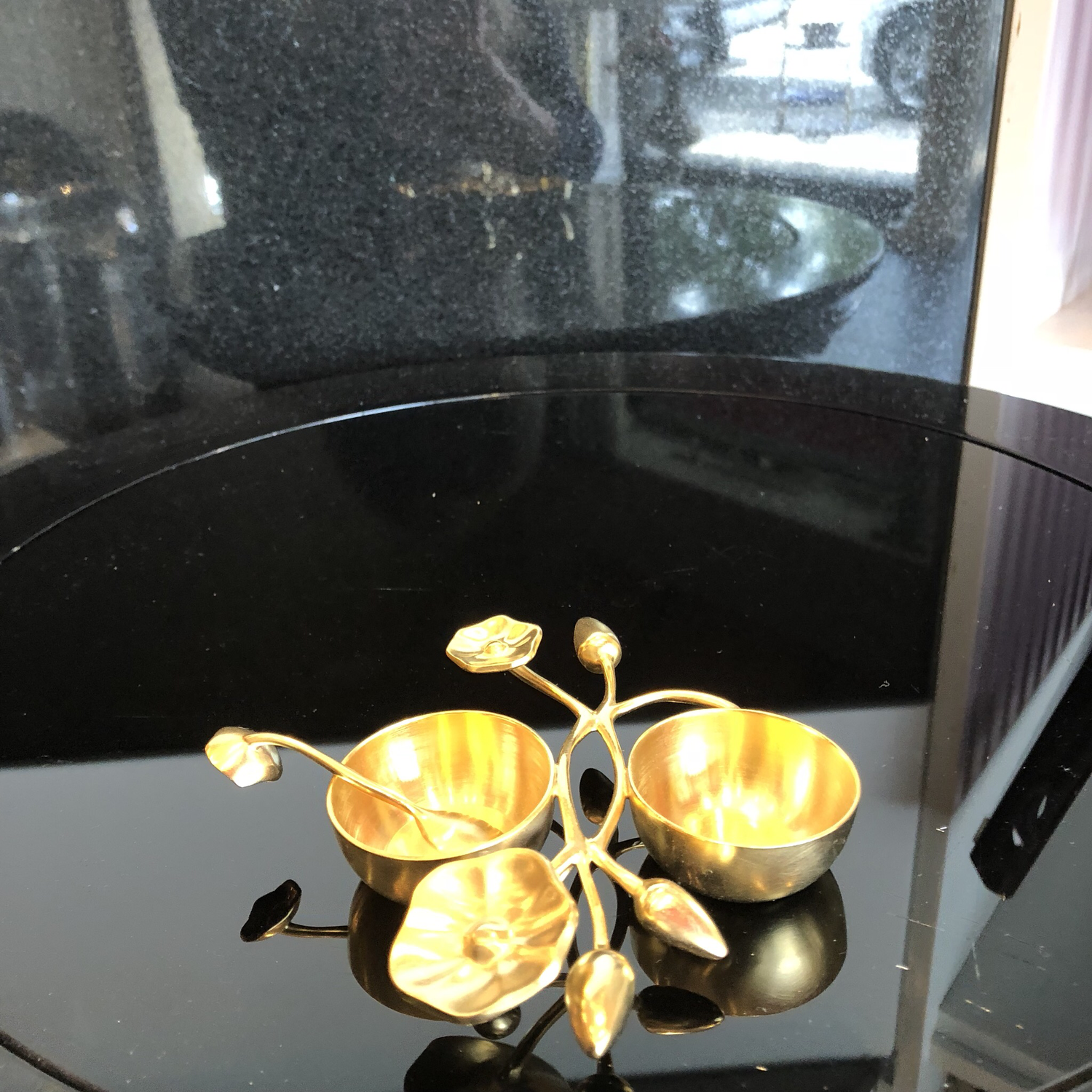 Gilded Salt Cellar with Spoon