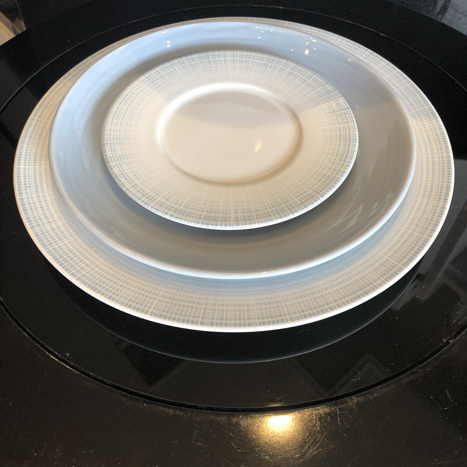 Bernardaud Saphir Dinnerware 14 Dinner, 14 Rim Soup And Origine -14 Salad Plates $96 per 3 Piece Place Setting