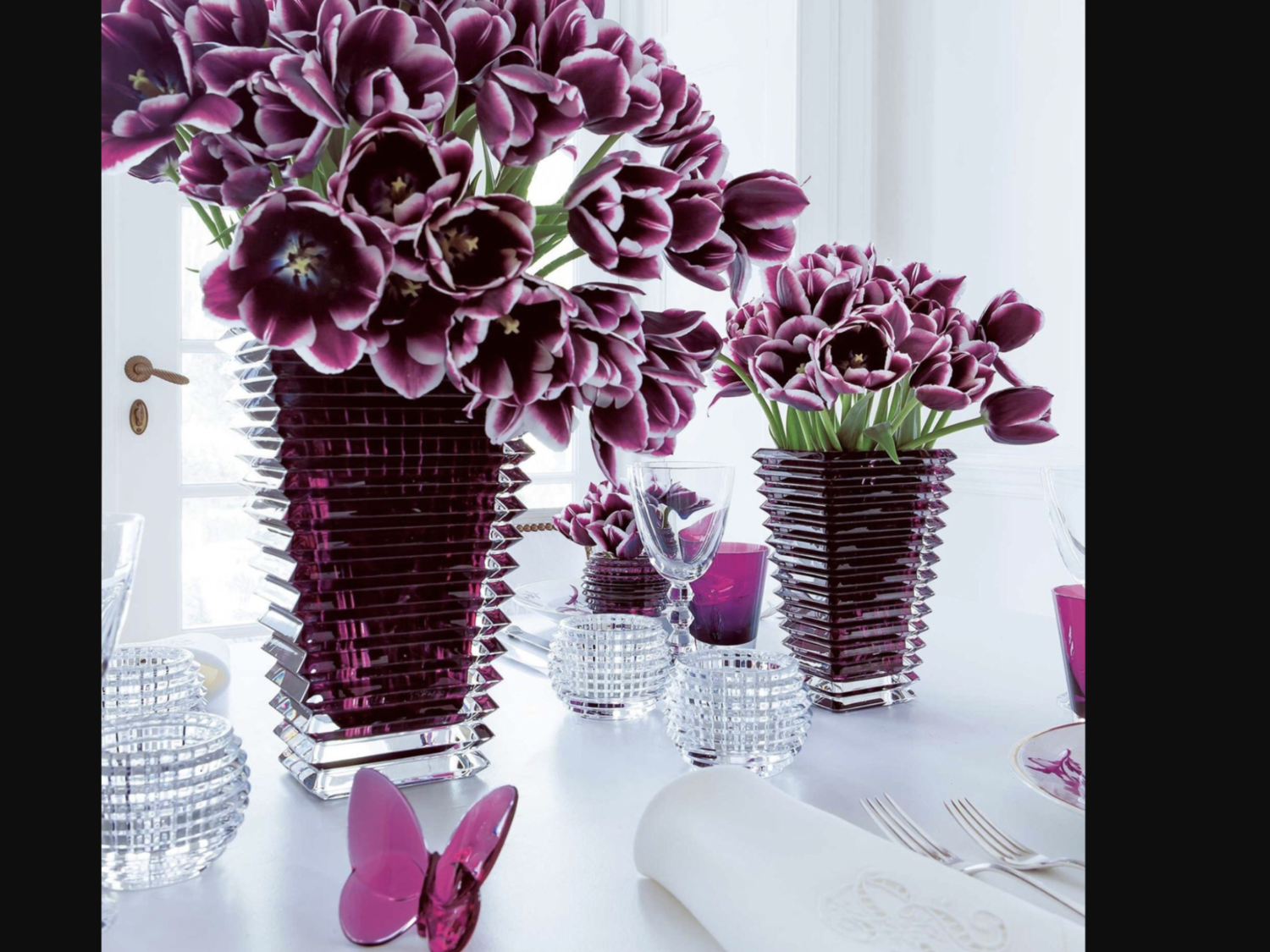 Baccarat  Crystal Purple Eye Vase PURCHASED