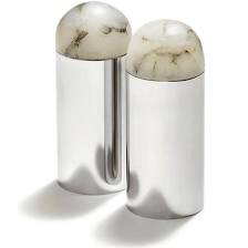 Anna New York Stainless Steel and Marble Salt Shakers 