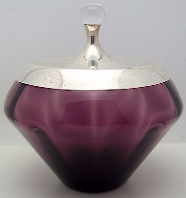 Gorham Estate Silver And Amethyst Crystal Covered Dish PURCHASED