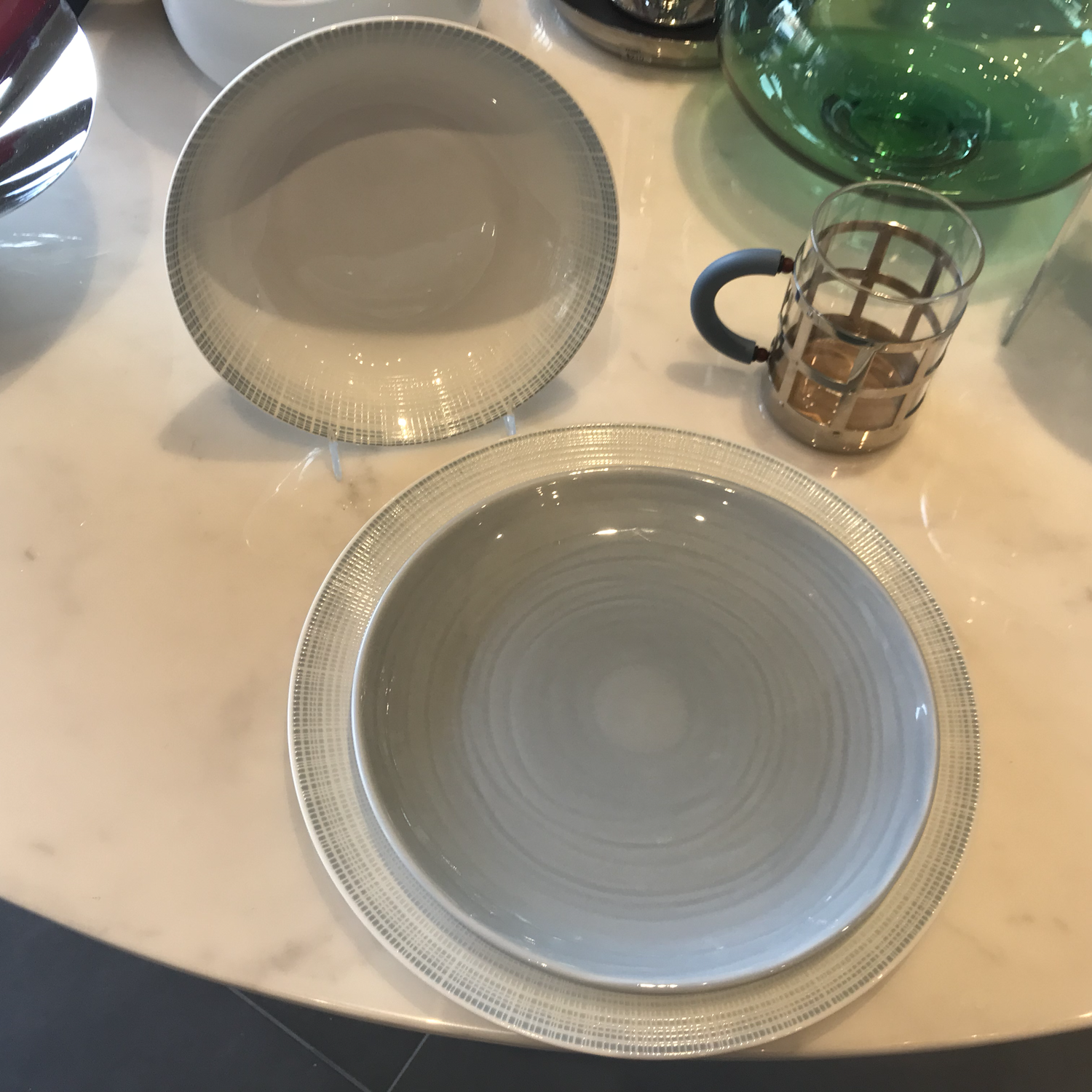 Bernardaud/Saphir Blue 12 Dinner, 12 Coupe Soups, Origine/12 Blue Salad Plates $93 Per 3 Piece Place Setting