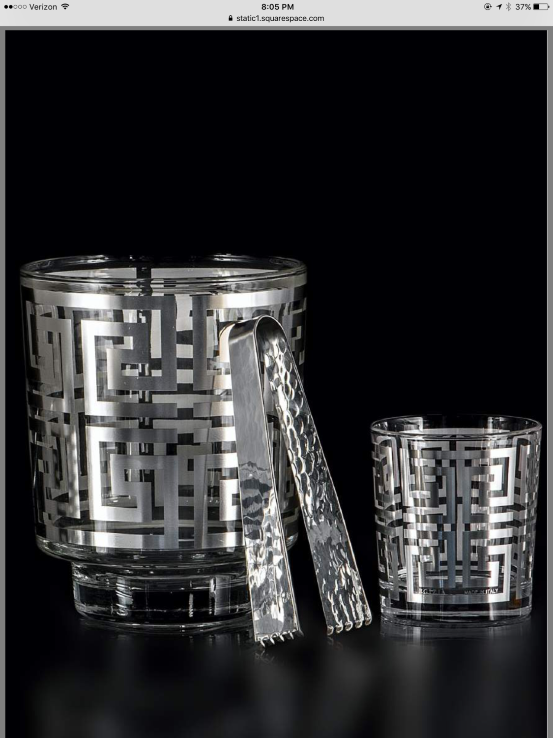 Egizia Meandro Ice Bucket With Tongs
