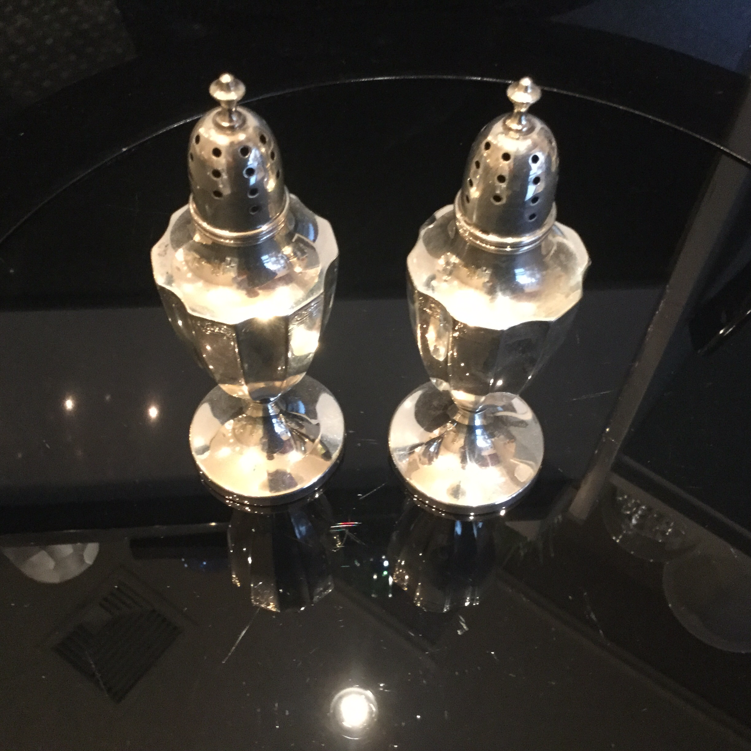 Sterling silver salt and pepper shakers