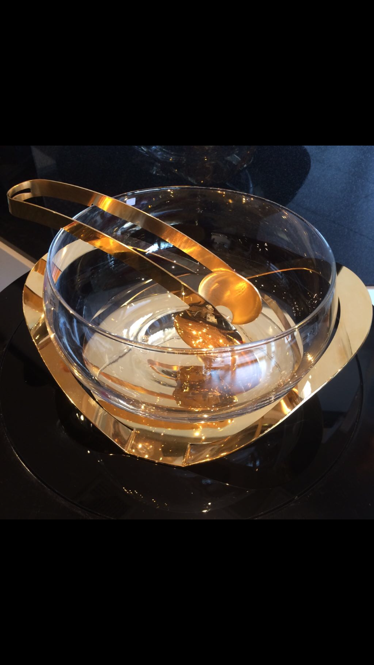 Gold Bowl With Matching Servers