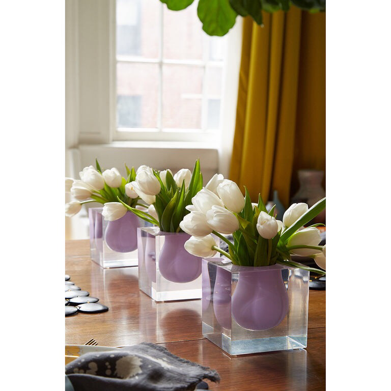 Jonathan Adler 2 Lavendar Mini Scoop Vases PURCHASED