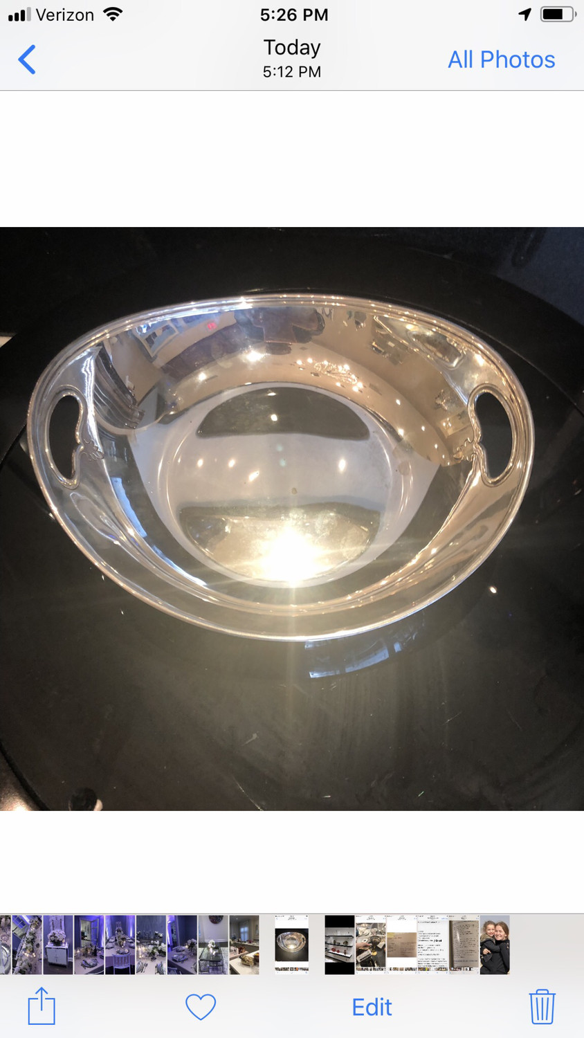 Tiffany Estate sterling silver bread bowl 