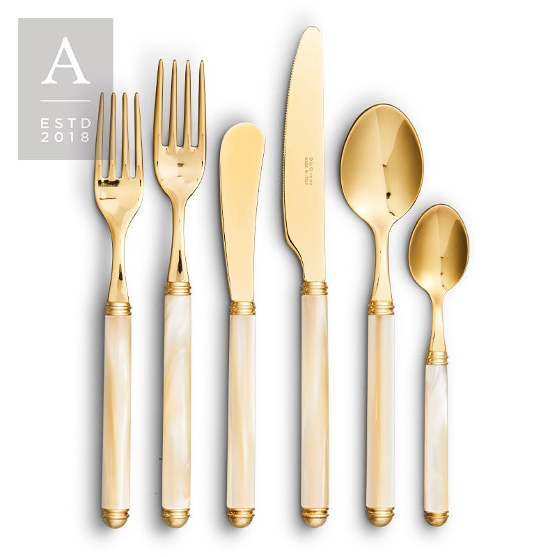 Italian Gold Flatware Idis Cream And Gold Needs 16