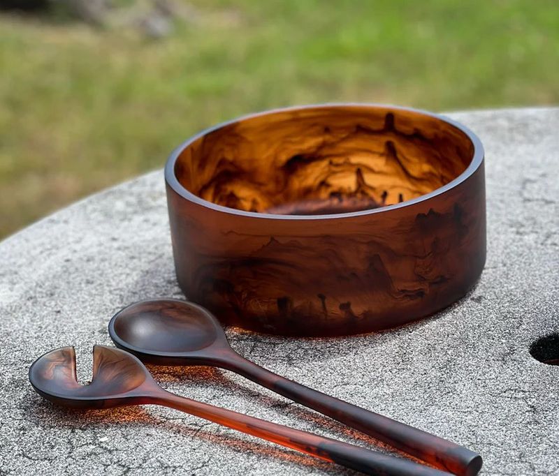 Resin Salad Servers Espresso