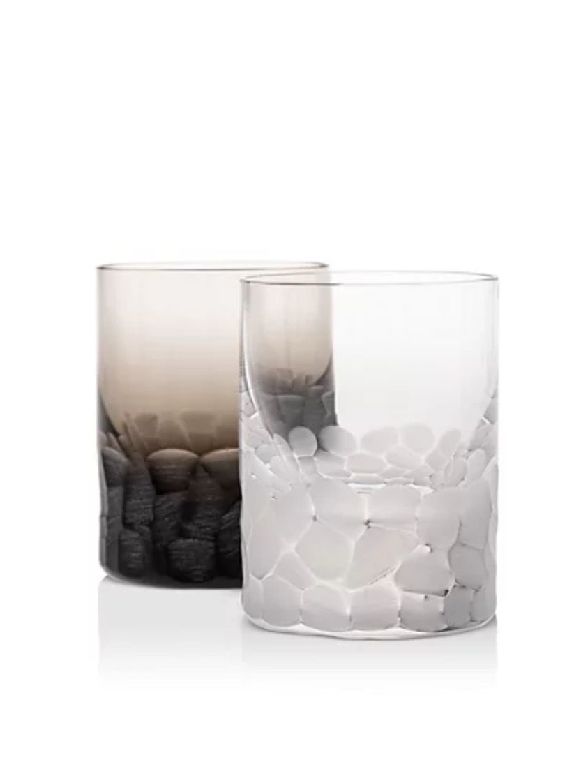 Moser Crystal Pebbles Set Of 6 Shot Glasses 3 Black 3 Clear