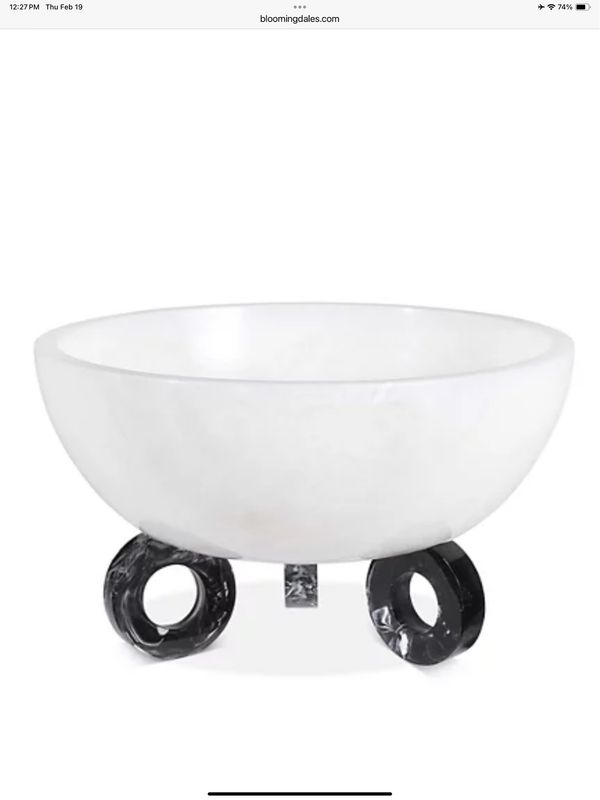 Jonathan Adler Resin-Black And White Bowl