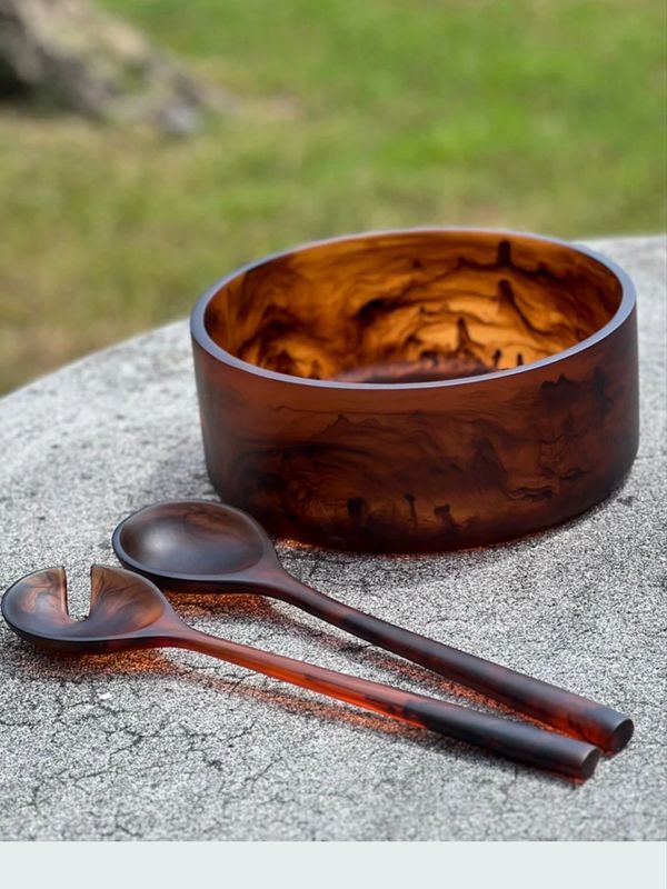 Resin Round Salad Bowl