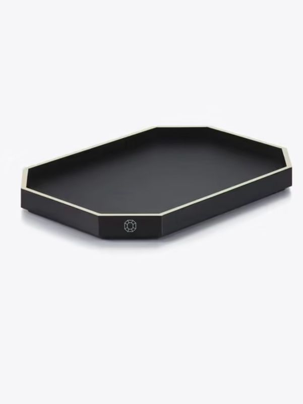 Baccarat Black Octogone Tray S