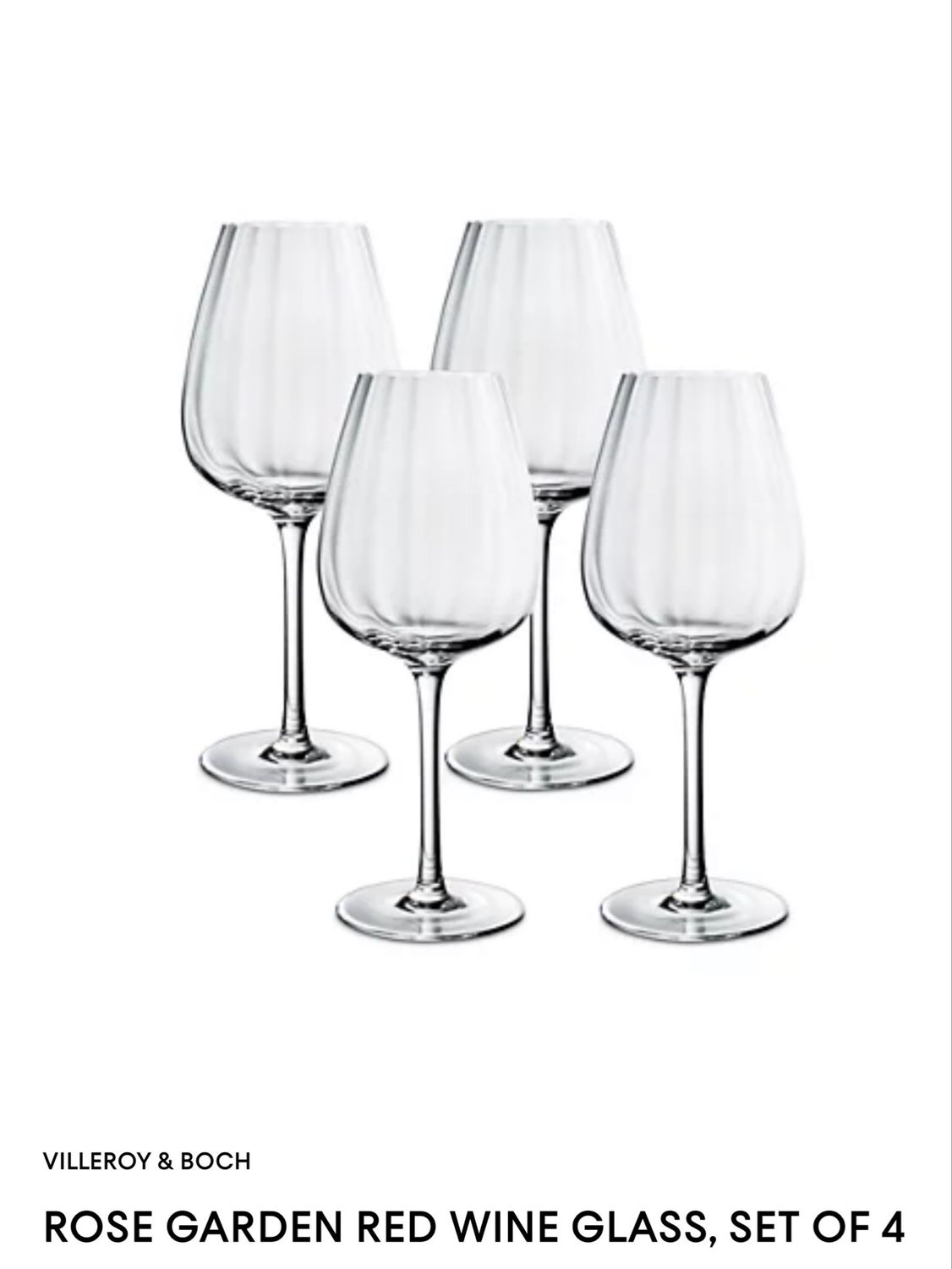 Villeroy And Boch Rose Garden Goblets Set Of 8