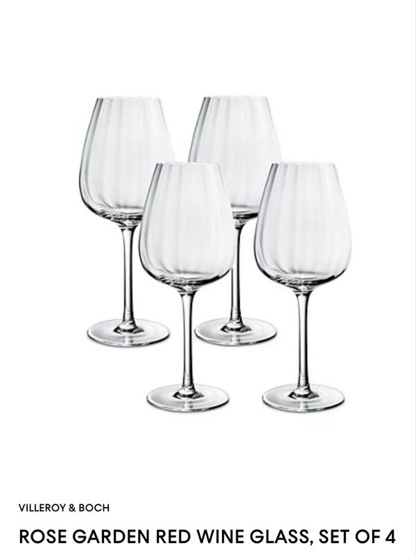 Villeroy And Boch Rose Garden Goblets Set Of 8