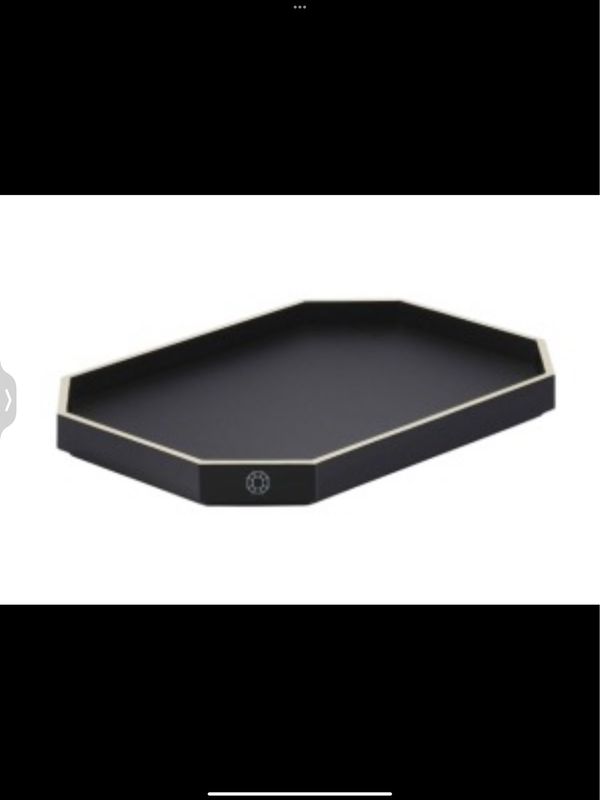 Baccarat Octagone Black Lacquered Tray Baccarat Octagone Black Lacquered Tray