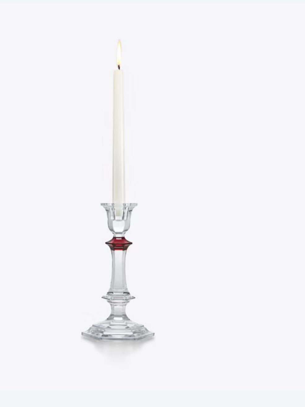 Baccarat Crystal Candlesticks Red Knob Pair Baccarat Crystal Candlesticks Red Knob Pair