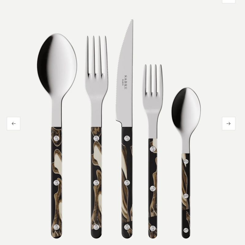 Sabre Bistrot Dune Black 5 Piece Place Setting 8 PURCHASED