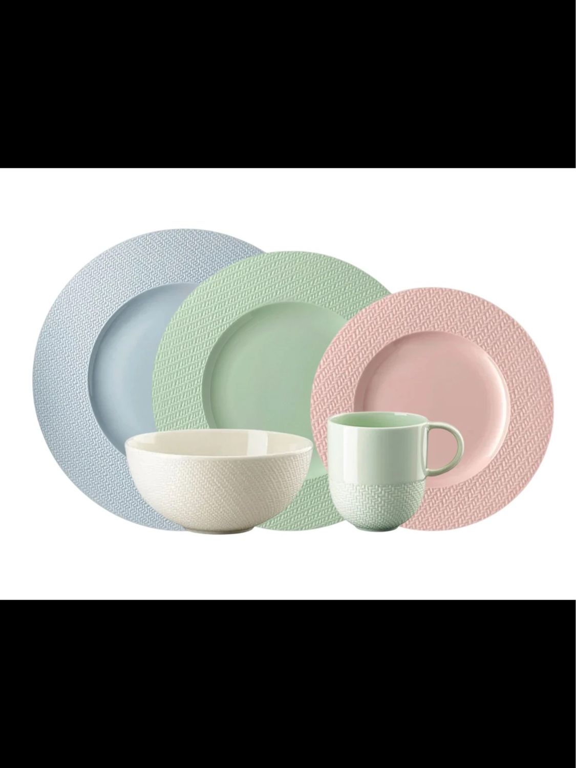 Rosenthal Kumi Dinnerware -3 Piece Dinner, Salad, Cereal Bowl (6 Blue/6 Green)