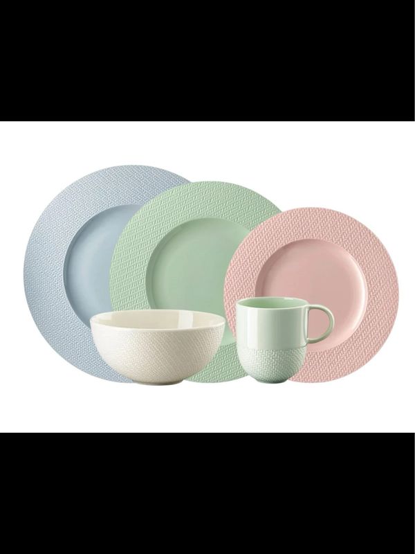 Rosenthal Kumi Dinnerware -3 Piece Dinner, Salad, Cereal Bowl (6 Blue/6 Green)
