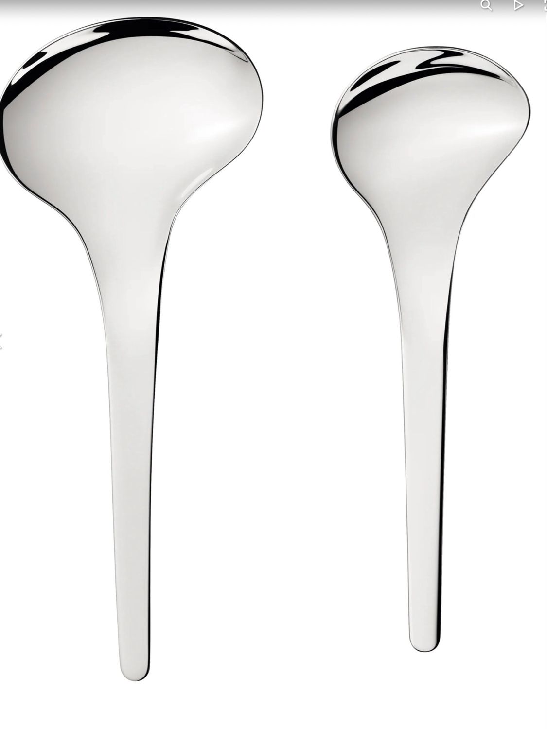 GEORG JENSEN Bloom 2 Piece Serving Spoon Sets- Needs 2 Sets 1 Purchased Needs 1