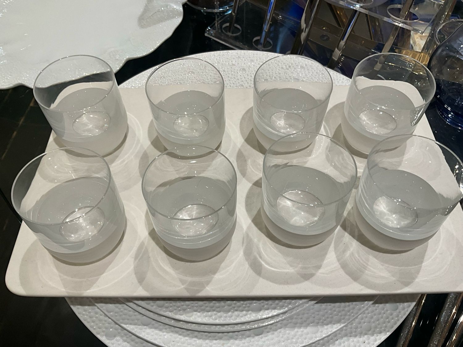 White Shot Glasses On A Tray White Shot Glasses On A Tray