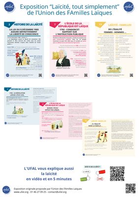 Exposition "Laïcité tout simplement" version mise à jour 2025 - 13 bâches PVC