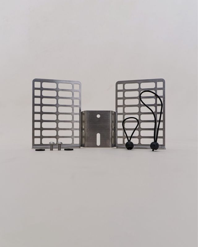 Doppio Porta olio - porta oggetti scudo per Large - INOX