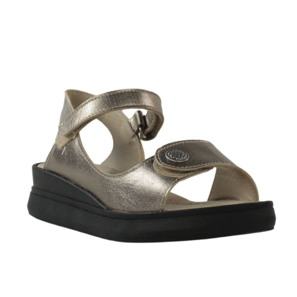 Calzafarma sandalias de piel plomo con cuña.25vcf4-36