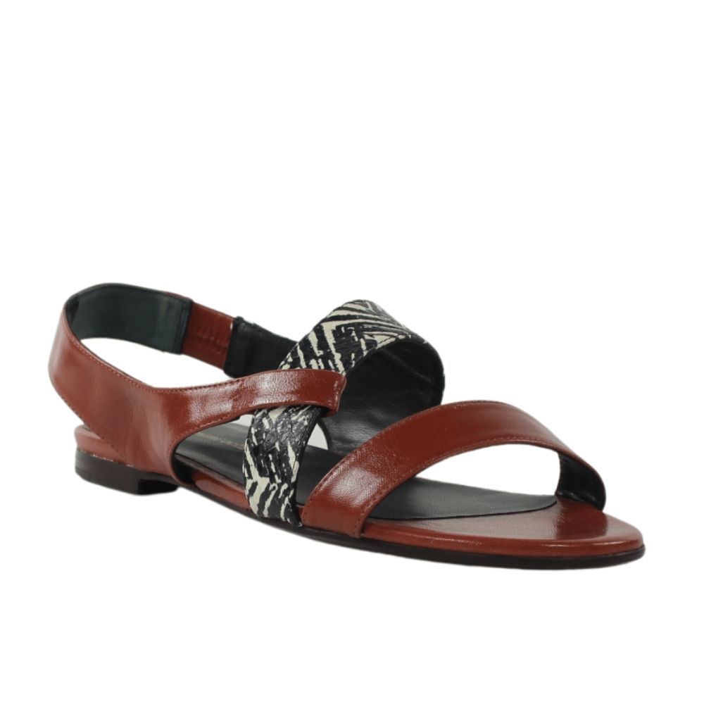 Megumi Ochi sandalias planas marrones de piel.25vjp1