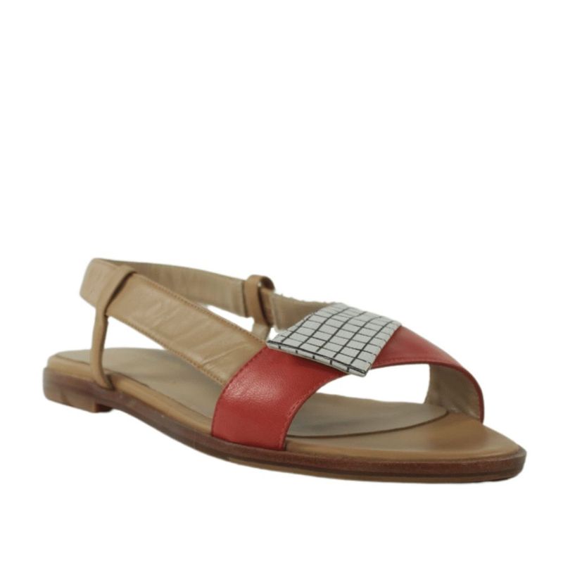 Megumi Ochi sandalias planas de piel beige.25vjp2