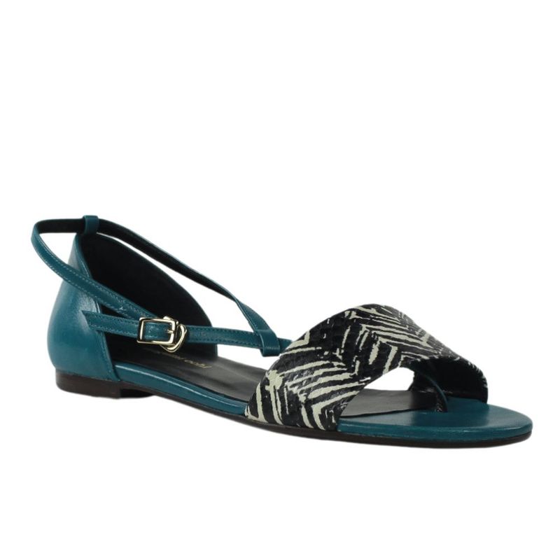 Megumi Ochi Sandalias piel verde turquesa.25vjp3